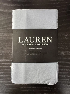 Lauren Ralph Lauren Dunham сатин 2 KING наволочки туман синий серый новый $50 Рекомендуемая розничная цена производителя - Изображение 1 из 2