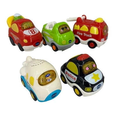 VTech 5 Go Go Smart Wheels Ariplane Police Fire Truck Convertible Race Car Works - Image 1 of 4