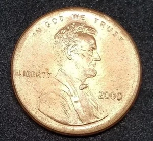 2000 P Very Nice Broadstruck Lincoln Cent Error!  Nice Details! Bu [lot h] - Picture 1 of 5