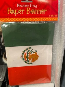 Fiesta Celebraciones Bandera Mexicana Papel Banner 8' X 8" *NUEVO* zz1 - Imagen 1 de 4