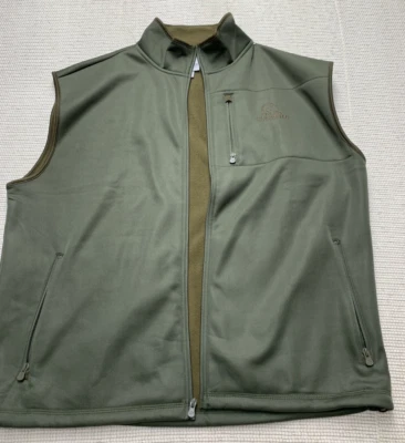 Ducks Unlimited Logo Vest XXL Mens Green Sleeveless Fleece Lined Zip Pockets - Image 1 of 4
