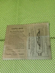 CAPU-SAV Penetrating Remedy Instructions Directions Pamphlet CAPUDINE CHEMICAL - Picture 1 of 8