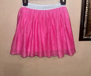 Jumping Beans Girls Pink Cartwheel Scooter Tutu Tulle Skirt 6 Silver Waistband - Picture 1 of 1