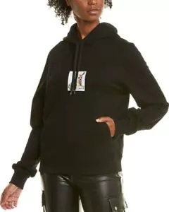 NEW BURBERRY LADIES BLACK COTTON HOODIE SWEATSHIRT M - Picture 1 of 3
