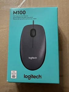 Logitech - M100 kabelgebundene optische beidhändige optische Maus mit 1000 DPI optisch. - Bild 1 von 6