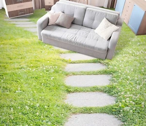 3D Lawn Path 30RAIN93 Floor WallPaper Murals Wall Print Decal AJ Honey - Picture 1 of 7