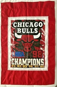Chicago Bulls 1998 6 veces (91, 92, 93, 96, 97, 98) bandera de campeones de la NBA - Imagen 1 de 10