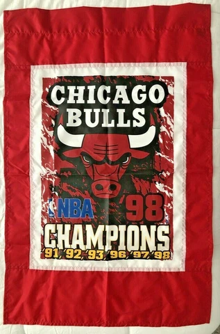 1998 Chicago Bulls  6-Time (91, 92, 93, 96, 97, 98) NBA Champions Banner Flag Cover