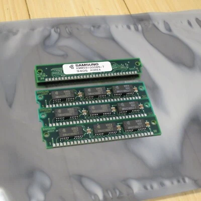 Samsung 4x 1MB 70ns 30-Pin SIMM Memory KMM591000BN-7  |  Tested & Working - Image 1 of 4