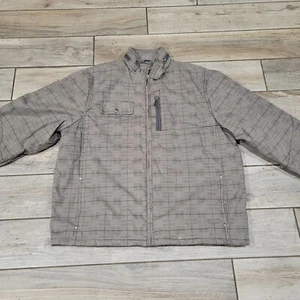 Brave Soul Jacket Men's Size Large XL Full Zip Brown Plaid Lined Quilted - Picture 1 of 14