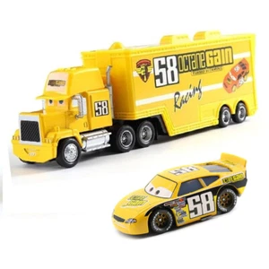 Disney Pixar Cars No.58 Octane Gain Racers Mack Truck +Mini Car 1:55 Diecast Toy - Picture 1 of 6