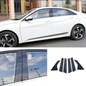 Para Hyundai Elantra 2021-2025 Postes de Pilar Puerta Negro Brillante Borde Cubierta PC Decoración - Imagen 1 de 11