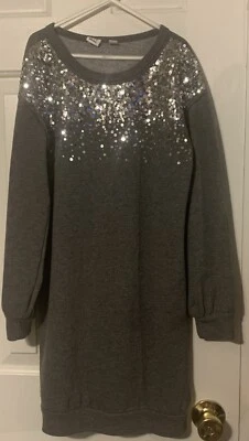 Gap Kids  Girls Gray Sweater Dress with Sequins Large 10 Item #1268 - Image 1 of 4