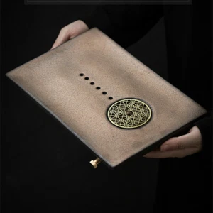 Bandeja de té Kung Fu Gongfu mesa de servir plato de almacenamiento de agua artesanía arte cerámica - Imagen 1 de 11