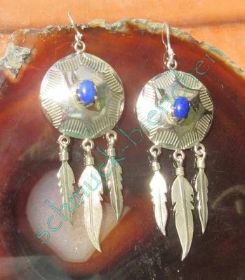 RX Orecchino In Lapislazzuli A Disco In Argento Sterling 925 - Immagine 1 di 4