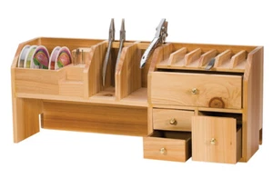 Organizador de herramientas superior de banco para joyeros almacenamiento fabricación de joyas cajones de estante trabajo - Imagen 1 de 5
