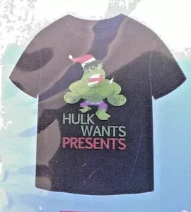 Marvel Hulk Wants Presents Kids Short Sleeve Tee Christmas size 8/10 BNIP (2021) - Picture 1 of 4