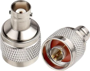 2Pcs RF N Male to BNC Female Connector N Type Plug Male to BNC Jack Coax Adapter - Picture 1 of 8