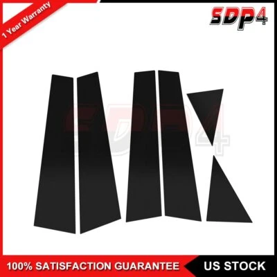 Black Cover For 11-15 Volkswagen Passat Pillar Posts Door Trim Window 6pcs Set - Image 1 of 4