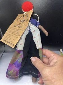 African Botswana Cloth Doll South Africa Handmade Kuru Crafts 9” Woman With Baby - Picture 1 of 6