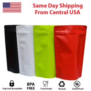 Premium Foil Lined Mylar Bags Smell Proof Stand Up Resealable Pouch - Picture 1 of 5