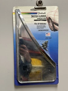 RARE Vintage PAIR Stainless Steel / Flap Splash Guard 13.25” Mud Flaps 1970s NEW - Picture 1 of 4