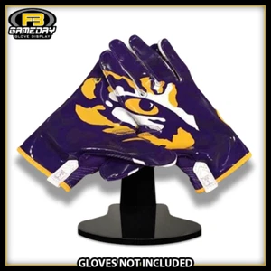 Football Receiver Gloves Display w/ Stand for LSU Tigers Gloves! SEC - Picture 1 of 10