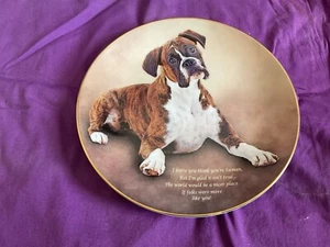 Danbury Mint Boxer Dog "Nicer Place" Limited-Edition Plate Cherished Boxers - Picture 1 of 2