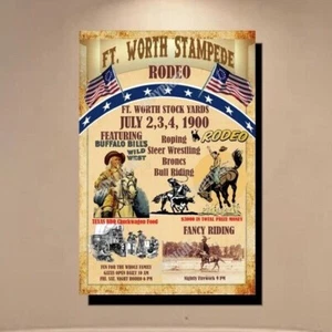 Jumbo-Drucke \ 33 x 50 Fuß Wert Old West Rodeo Poster, Leinwandfolie oder gerahmte Kunst - Bild 1 von 7