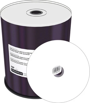 100 MediaRange Professional DVD-R 4,7Gb 16x Weiß Inkjet Bedruckbar printable - Bild 1 von 4