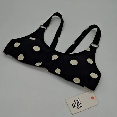 Bikini Top Billabong Juniors Mediano Lunares True That Tank Nadar Negro Blanco Foto 1 de 4