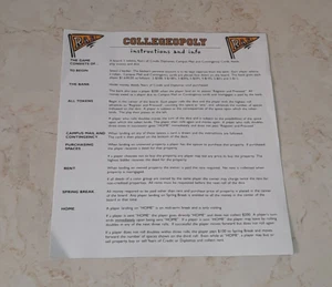 Instrucciones de piezas de repuesto para juegos de Collegegopoly - Imagen 1 de 2
