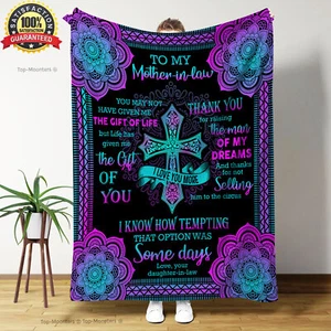 To My Mother-In-Law Christ Fleece Blanket, Special Birthday Xmas Gift Idea - Picture 1 of 5