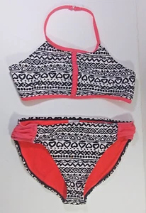 Wonder Nation Girls Bikini Large 10-12 Multicolor Halter Two Piece Swim Hearts - Picture 1 of 4