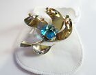 Large 1940's  3 1/2" Sterling Blue Stone + 9  Brooch Pin