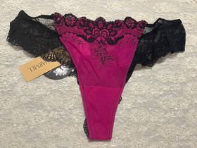 Lise Charmel Sexy Sortilege Thong Panty L Pink Black $132