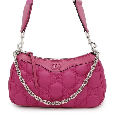Bolso de Hombro GUCCI GGMatelasse 2WAY Nylon/Cuero Rosa 735049 Foto 1 de 4
