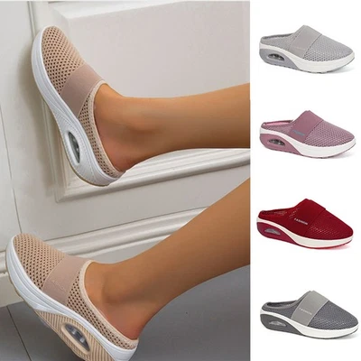 Slider Shoes Wedge Flatform Walking Slip Mesh Orthopedic Diabetic Air Cushion - Image 1 of 4