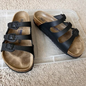 Sandalia Birkenstock Florida Plantilla Suave Birko-Flor - Negra Talla 37 - Imagen 1 de 10
