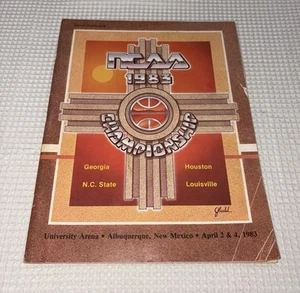NCAA 1983 NCAA MENS FINAL FOUR Championship Program Guide NCSU Wolfpack NC State - Foto 1 di 9