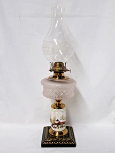 LÁMPARA DE ACEITE DE QUEROSENO COMPUESTA GRANDE DE 1880 ---- BASE METÁLICA - Imagen 1 de 21