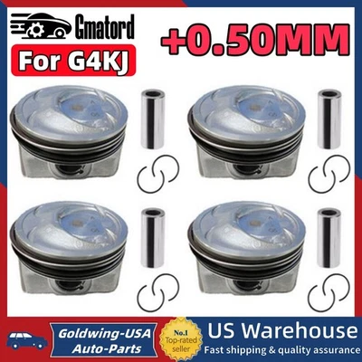 +0.50MM Nuevo Kit de Pistones y Anillos G4KJ para 11-19 Hyundai Tucson Kia Sportage 2.4L Foto 1 de 4