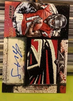 2015 TOPPS Fire JUSTIN HARDY SSP 1/1 签名 + FALCON SWOOSH 贴片 #FASP-JH 卡 — 第 1/4 张图片