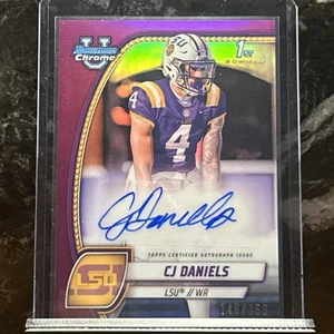 2024 Bowman University cromo CJ Daniels refractor fucsia automático/150 LSU - Imagen 1 de 2