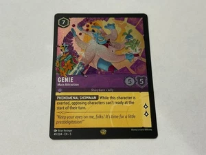 Lorcana Shimmering Skies COLD FOIL Genie atracción principal 49/204 casi nuevo legendario - Imagen 1 de 2