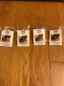 Juego de 4 prendedores olímpicos Albertville 1992. Patinaje de velocidad, patinaje artístico, etc. - Imagen 1 de 5