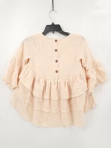NWT Emma Jean Girls 8 Cream Ruffled Crop Top/Bootcut Elastic Tie Waist Pants Set - Picture 1 of 12