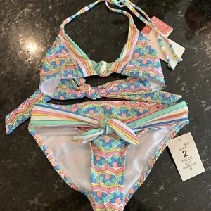 Hobie New Girls Two Piece Swimsuit Set Size 8 Nwt - Picture 1 of 8