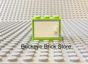 Lego limettengrün Behälter weiß Tür 2x3x2 Haus Schrank Nachttisch Puppenhaus - Bild 1 von 1