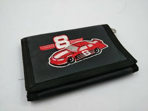 Dale Earnhardt Jr Tri-Fold Wallet Budweiser Red Hook and Loop Fasten Key Chain Cover
